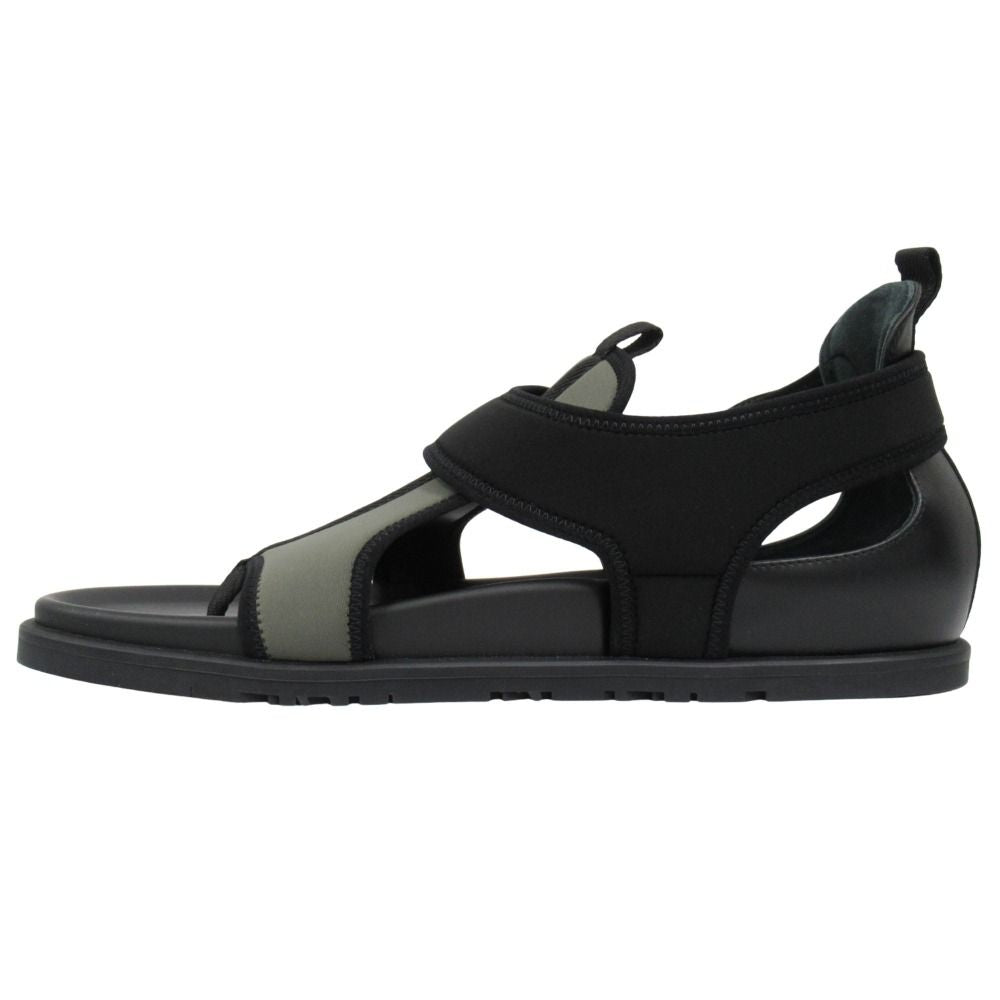Hermes Giorno Sandals Shoes 42.5 Black Khaki Blue — view 2