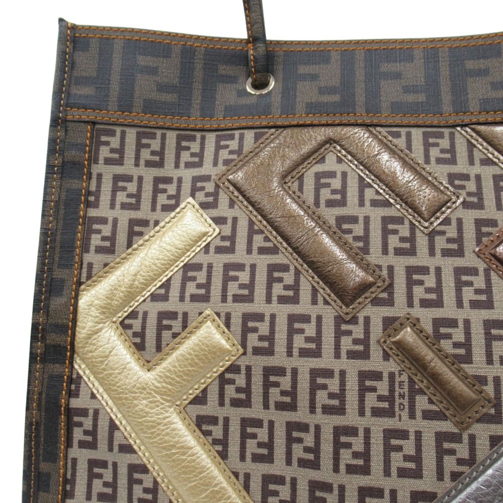 Fendi Zucca Zucchino Tote Pouch Brown Beige — view 6