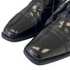 Hermes Straight Tip Square Toe Patent Leather Dress Shoes 37.5 Black — view 5