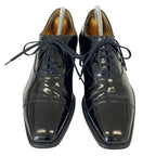 Hermes Straight Tip Square Toe Patent Leather Dress Shoes 37.5 Black — view 2
