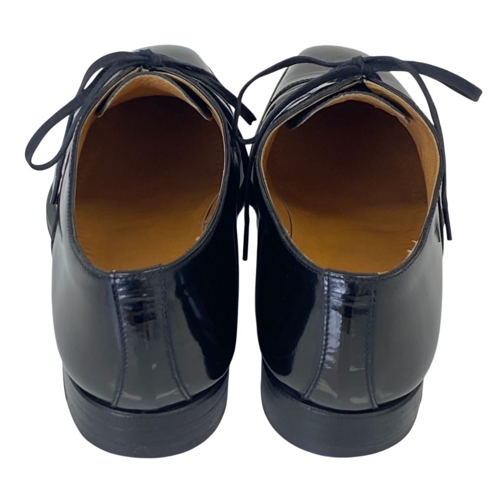 Hermes Straight Tip Square Toe Patent Leather Dress Shoes 37.5 Black — view 9
