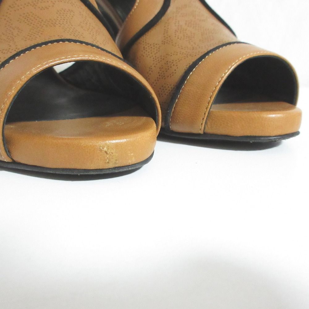 Hermes Perforated Leather Sandals 36.5 Brown — view 2