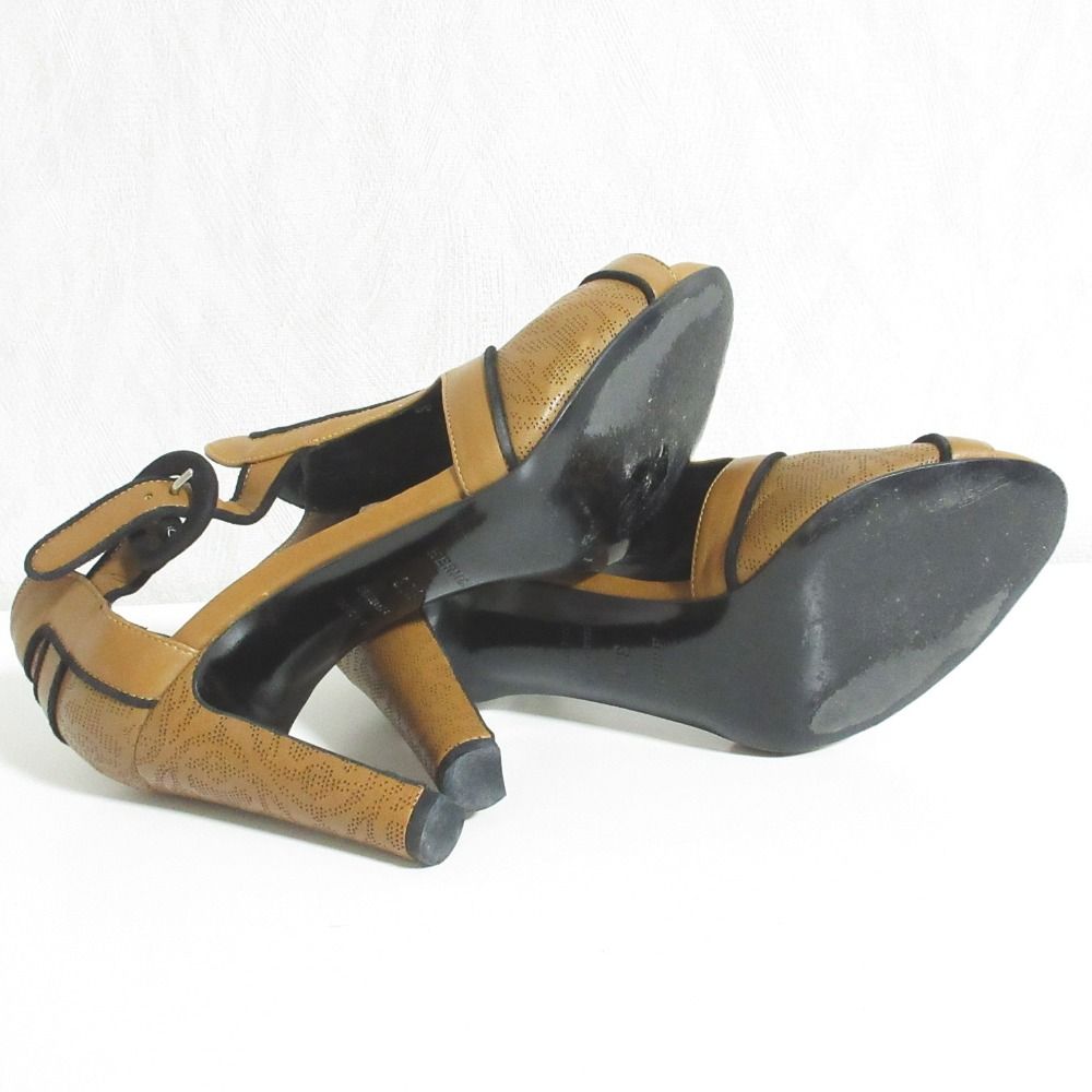 Hermes Perforated Leather Sandals 36.5 Brown — view 7