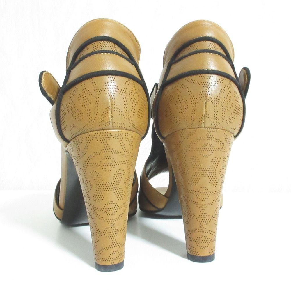 Hermes Perforated Leather Sandals 36.5 Brown — view 4