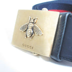 Gucci Bicolor Sherry Web Stripe Belt 85 34 Navy Red — view 3