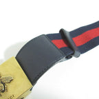 Gucci Bicolor Sherry Web Stripe Belt 85 34 Navy Red — view 5