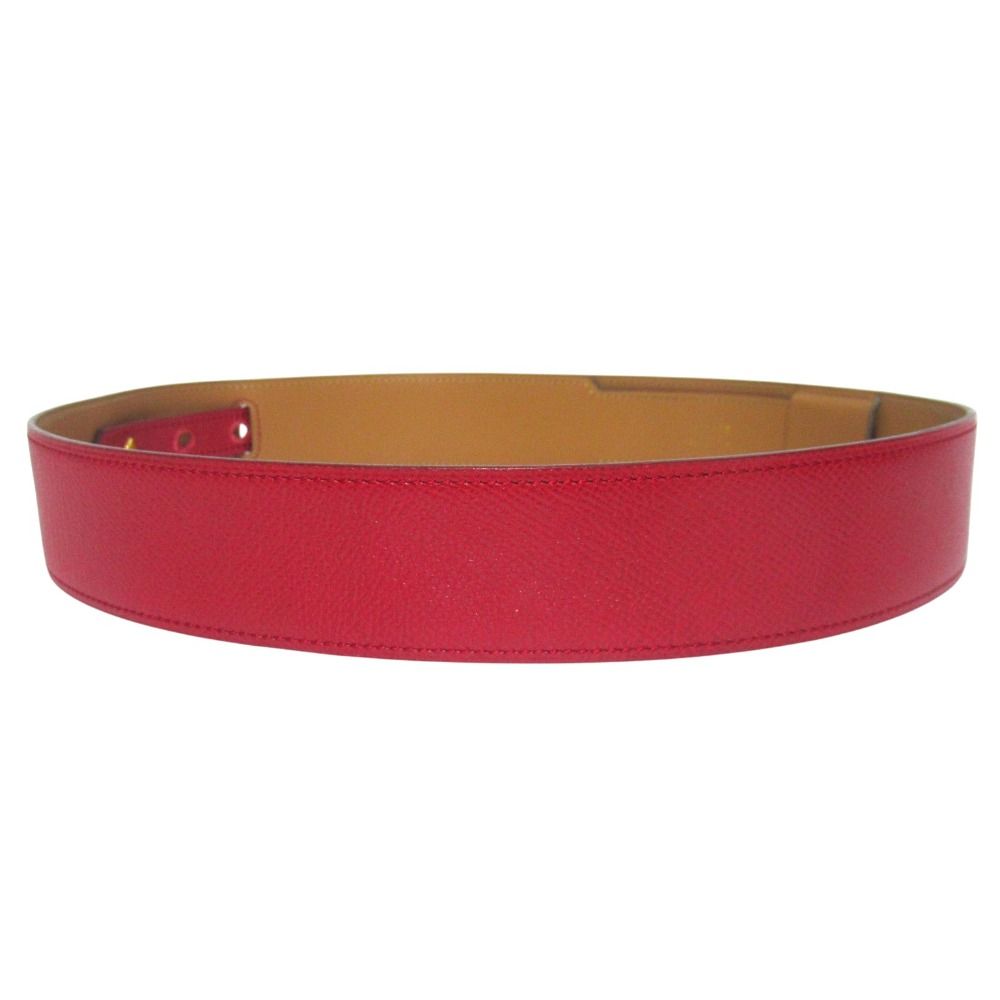 Hermes Kelly Leather Belt 70 Red Gold — view 2