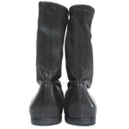 Chanel Stretch Flat Leather Short Boots 35 Black — view 3