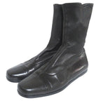 Chanel Stretch Flat Leather Short Boots 35 Black