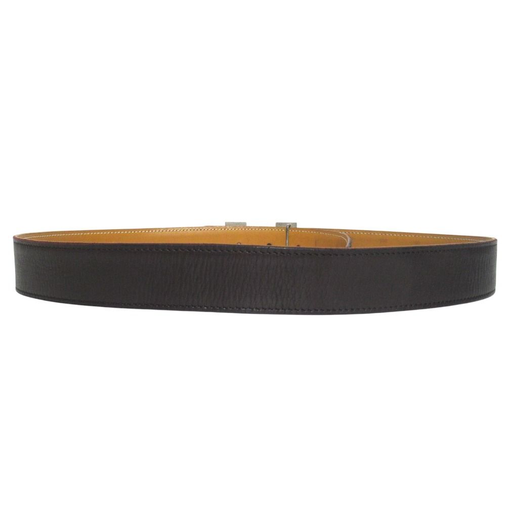Hermes Constance Hmartelee Giboshi Reversible Belt 80 Brown Beige Silver — view 2
