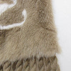 Fendi Mink Fringe Shawl Scarf Tippet Brown Beige — view 9