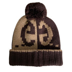 Gucci GG Pattern Pom Knit Cap Brown Beige Hat — view 3