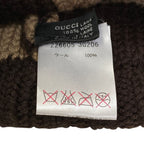 Gucci GG Pattern Pom Knit Cap Brown Beige Hat — view 9
