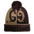 Gucci GG Pattern Pom Knit Cap Brown Beige Hat
