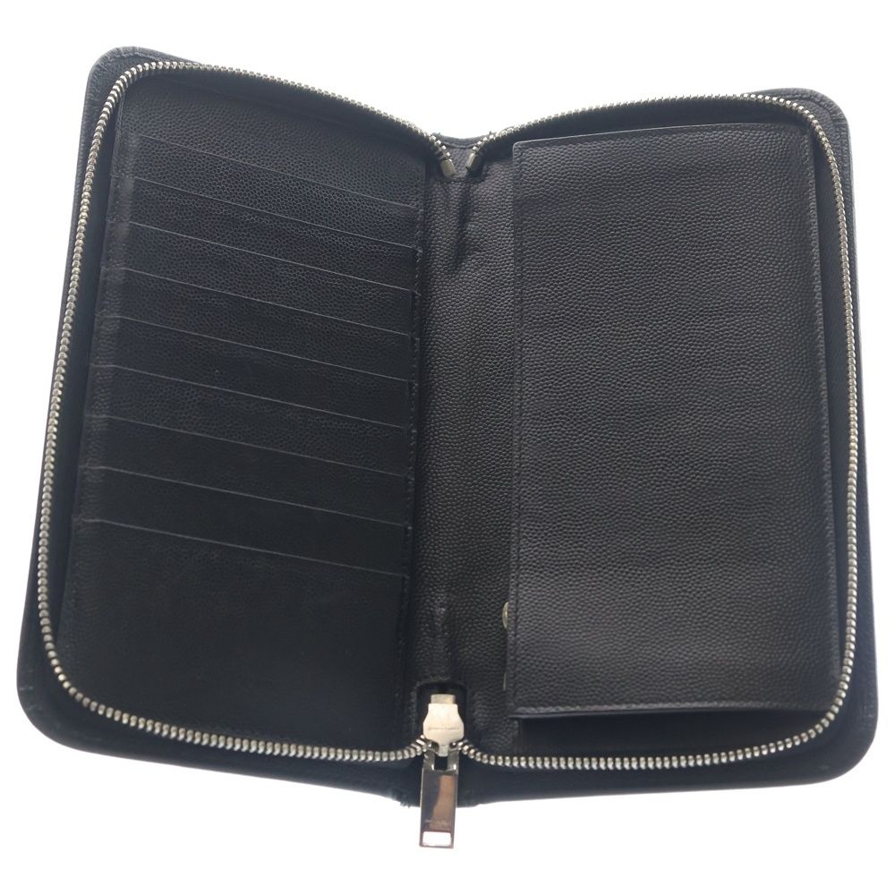 Saint Laurent Paris Wallet with Front Logo Card Pocket Black — view 5