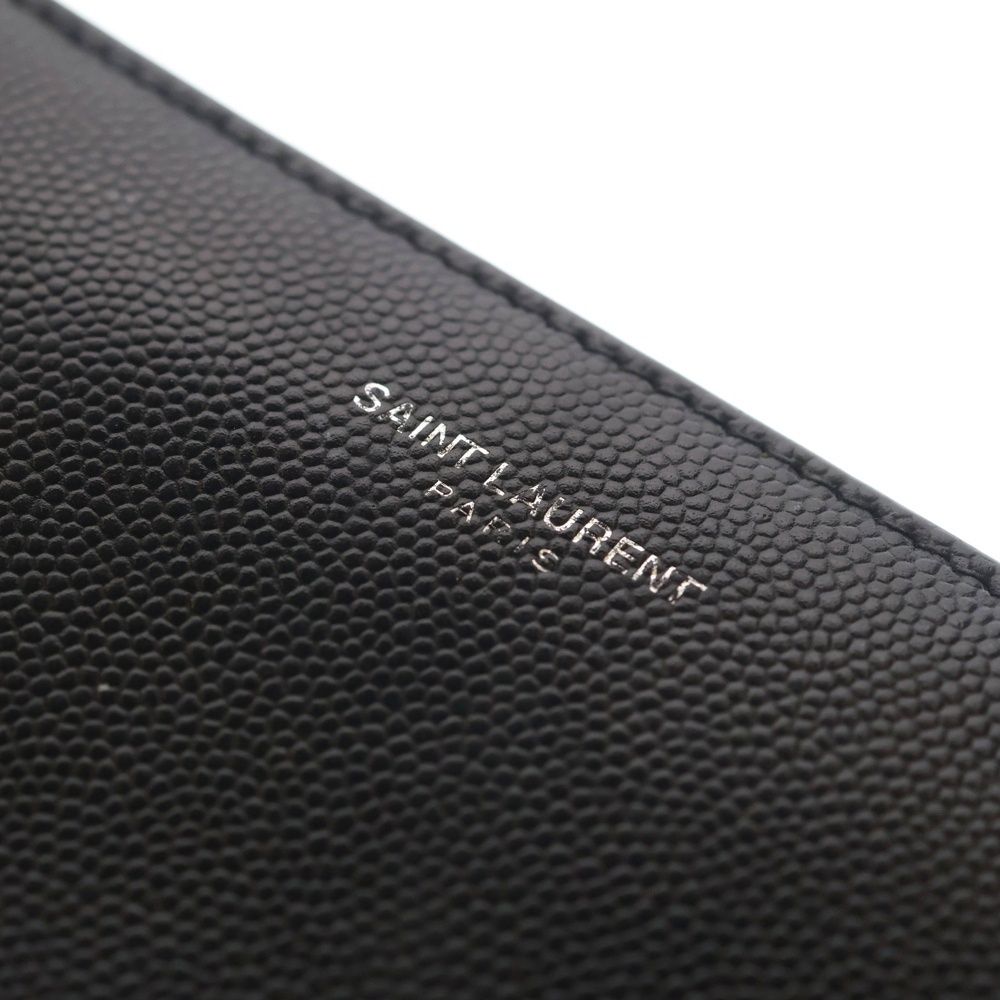 Saint Laurent Paris Wallet with Front Logo Card Pocket Black — view 4