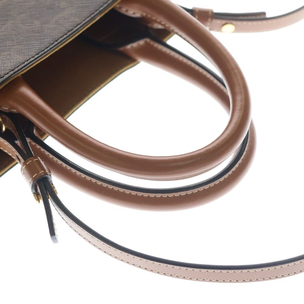 Celine Triomphe Vertical Cover Mini Shoulder Bag Mini Tote Brown Leather Gold — view 6