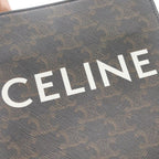 Celine Triomphe Vertical Cover Mini Shoulder Bag Mini Tote Brown Leather Gold — view 5