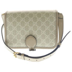 Gucci Interlocking Mini Shoulder Bag White Beige Leather Gold — view 2