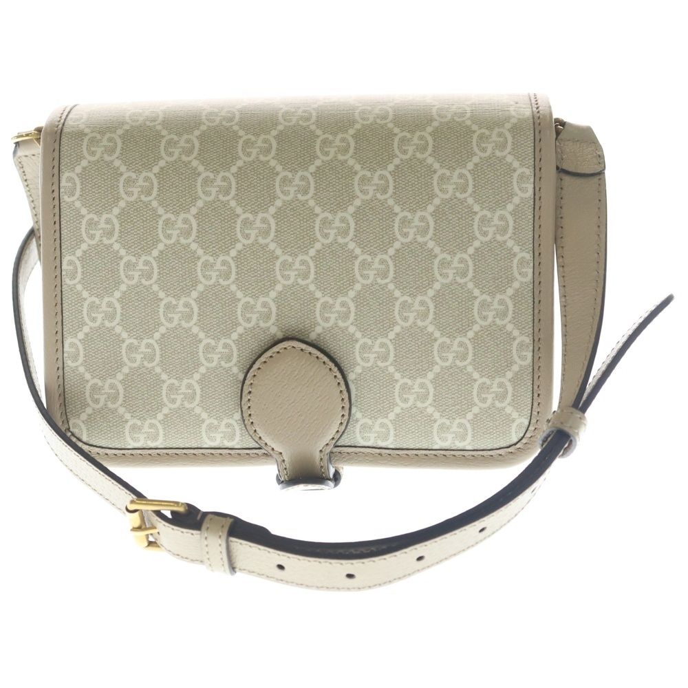 Gucci Interlocking Mini Shoulder Bag White Beige Leather Gold — view 2