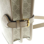 Gucci Interlocking Mini Shoulder Bag White Beige Leather Gold — view 5