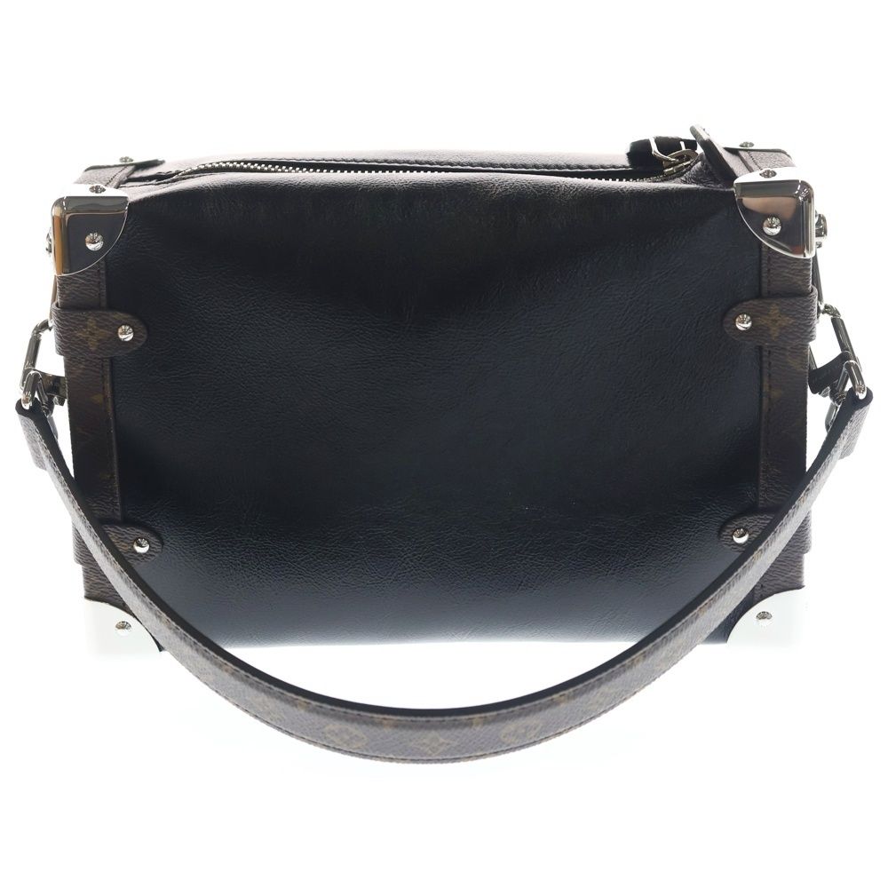 Louis Vuitton Side Trunk Vibe MM Shoulder Bag Chain Black Brown Leather Silver — view 2