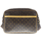 Louis Vuitton Reporter GM Monogram Leather Shoulder Bag Gold Brown