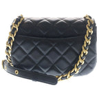 Chanel Quilted Chain Mini Shoulder Bag Black Lamb Gold — view 2
