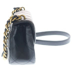 Chanel Quilted Chain Mini Shoulder Bag Black Lamb Gold — view 3