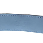 Louis Vuitton LV New Wave Monogram Embroidery Denim Leather Belt Gold Indigo — view 5