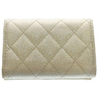 Chanel Quilted Caviar Leather CC Logo Wallet Trifold Silver — view 2