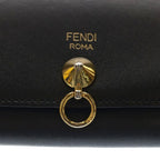 Fendi by the Way Continental Wallet Card Case Black Leather Gold — view 5