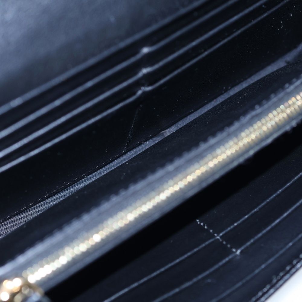 Fendi by the Way Continental Wallet Card Case Black Leather Gold — view 4