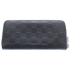 Louis Vuitton Damier Infini Zippy Wallet Vertical Cosmos Card Case Navy Leather — view 2