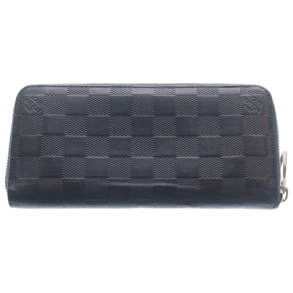 Louis Vuitton Damier Infini Zippy Wallet Vertical Cosmos Card Case Navy Leather — view 2