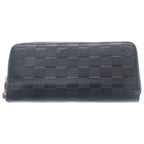 Louis Vuitton Damier Infini Zippy Wallet Vertical Cosmos Card Case Navy Leather