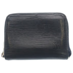 Louis Vuitton Epi Leather Wallet Zip Coin Case Black Silver
