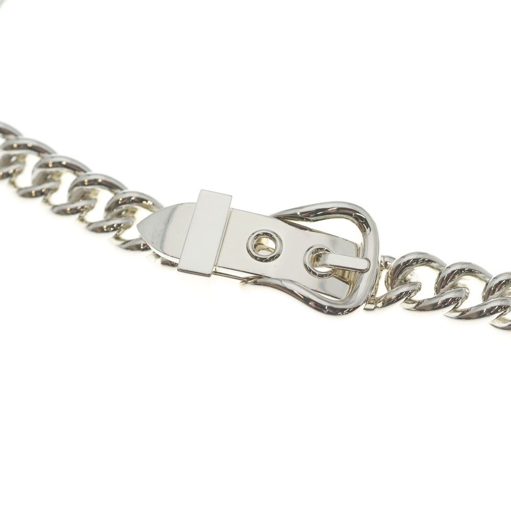 Hermes Booklet Series Inflexible Chain Choker Necklace Silver — view 3