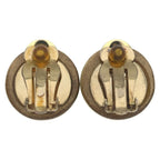Chanel Clover Logo Earrings Gold — view 2