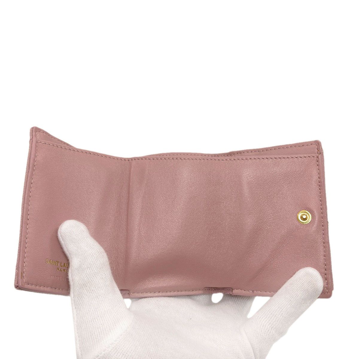 Saint Laurent Yves Stitch Compact Wallet Bifold Calf — view 4