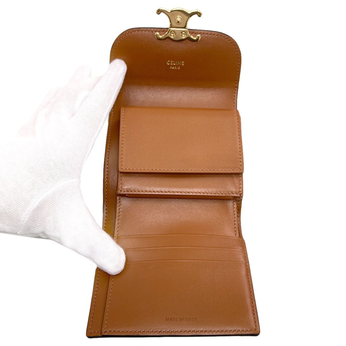 Celine Triomphe Flap Trifold Bifold Wallet — view 4