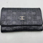 Chanel Fold Wallet Gray Icon CC Logo Billfold Card — view 9
