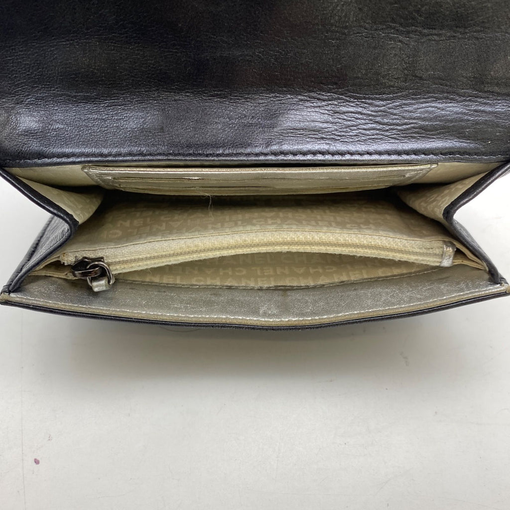Chanel Fold Wallet Gray Icon CC Logo Billfold Card — view 4