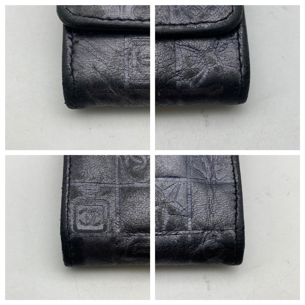 Chanel Fold Wallet Gray Icon CC Logo Billfold Card — view 5