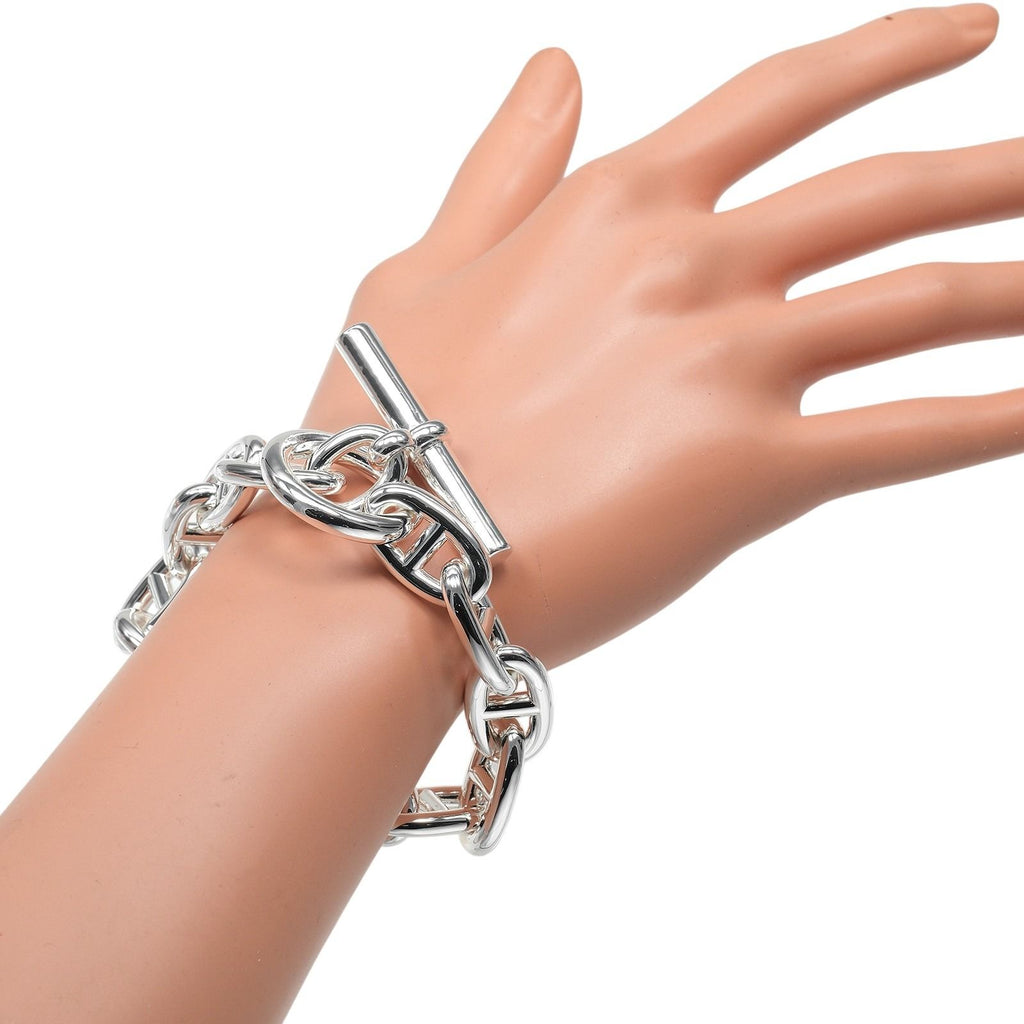 Hermes Chaine D'ancre TGM 13 Link 925 Sterling Silver Bracelet — view 2