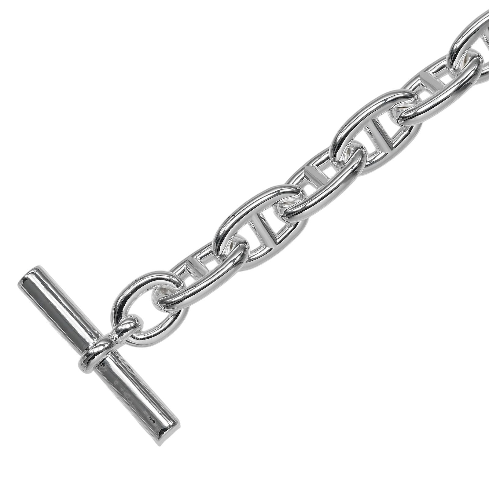 Hermes Chaine D'ancre TGM 13 Link 925 Sterling Silver Bracelet — view 5