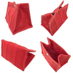 Hermes Mini Cabas Case Pouch Canvas Red — view 2