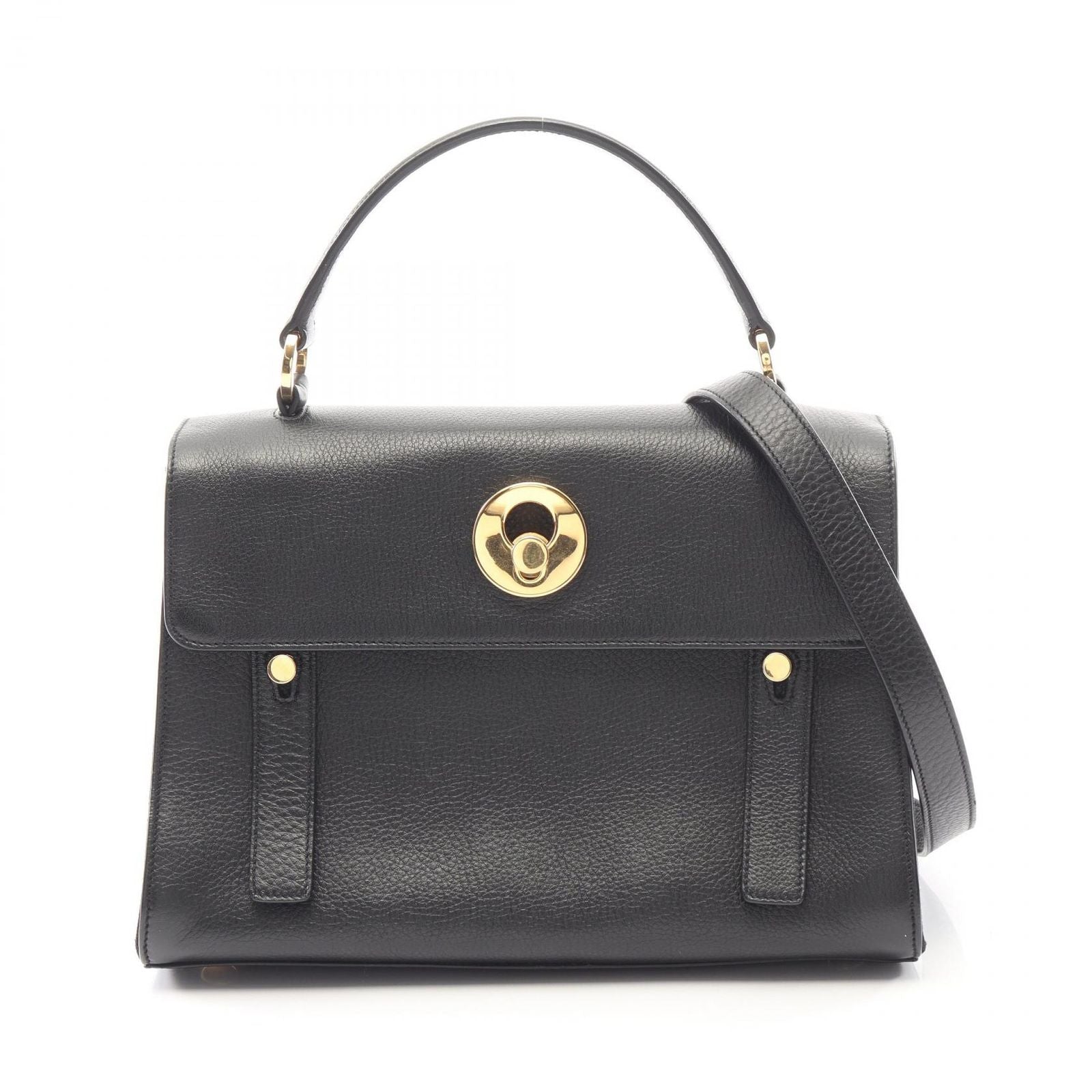 Saint Laurent Paris Handbag Muse Two 2-Way Black Leather