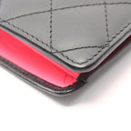 Chanel Bifold Wallet Cambon Line Black Enamel Leather Patent Ziplong — view 9