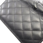 Chanel Bifold Wallet Cambon Line Black Enamel Leather Patent Ziplong — view 8